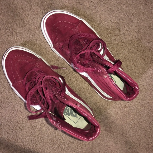 Vans Shoes - high top burgundy Vans